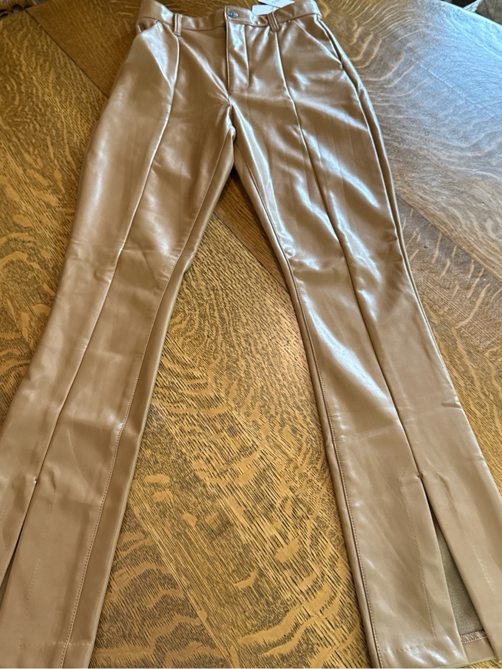 Abercrombie & Fitch Faux Leather Skinny Pants in Taupe